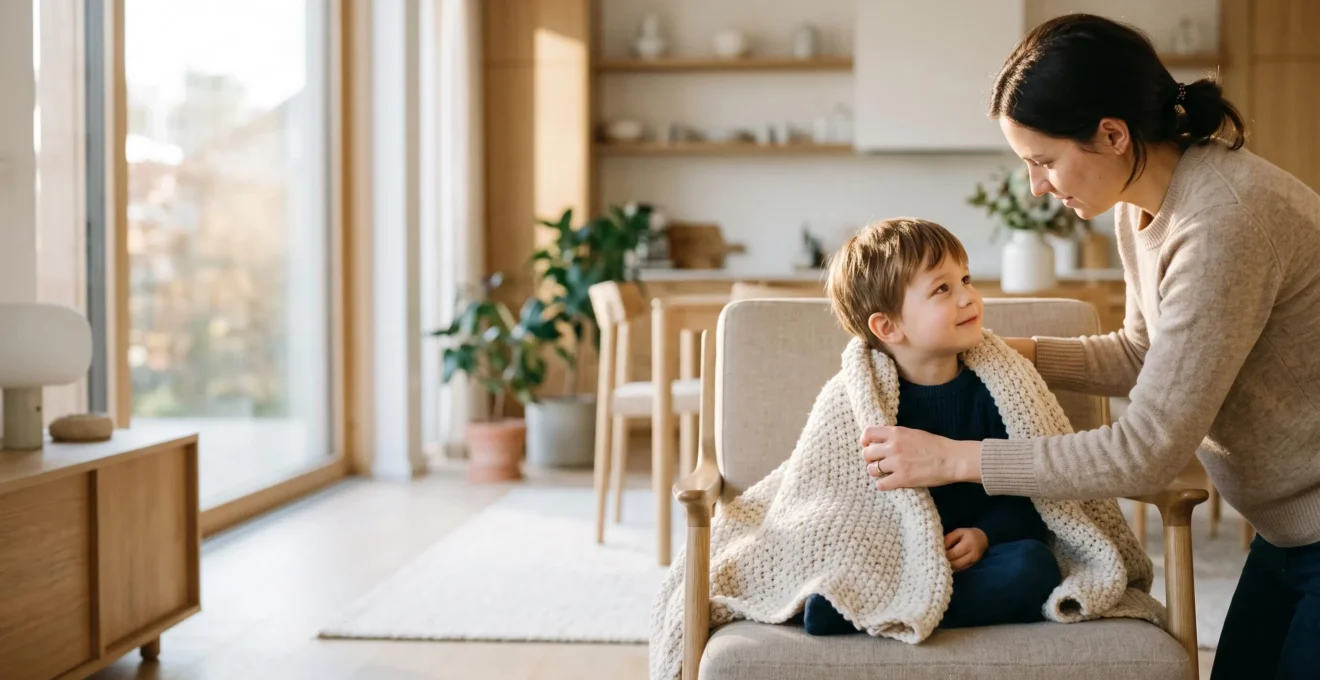 Illustration symbolique d'une protection santé complète et rassurante pour une famille