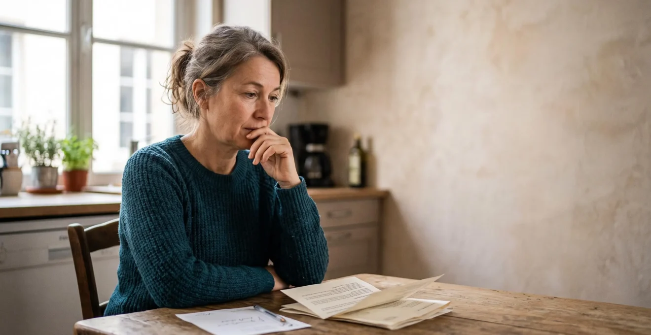 Personne consultant à sa table des documents médicaux et ordonnances, illustrant la question du reste à charge face à la Sécurité sociale