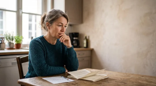 Personne consultant à sa table des documents médicaux et ordonnances, illustrant la question du reste à charge face à la Sécurité sociale